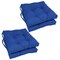 16-inch Solid Twill Square Tufted Chair Cushions (Set of 4) - Royal Blue